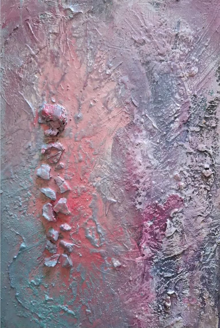 Abstraktes Gemälde „Aurora Bloom“ von Anne Leinen