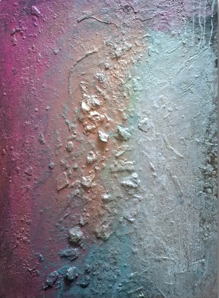 Abstraktes Gemälde „Feminine Galaxy“ von Anne Leinen
