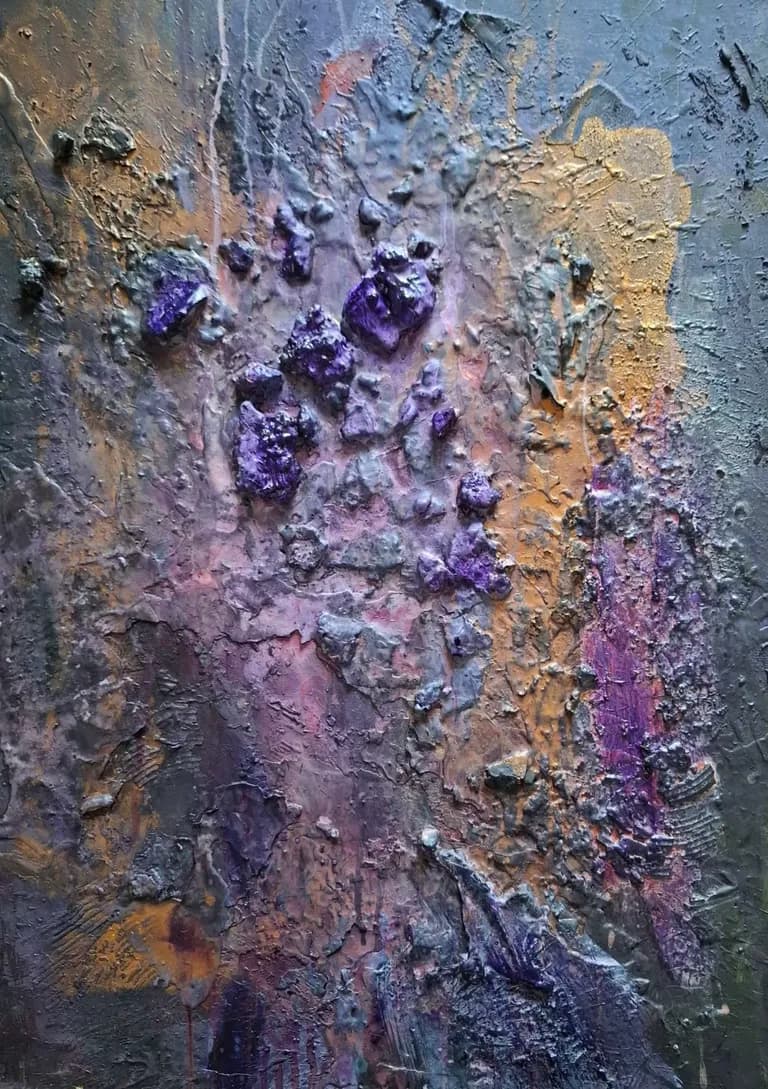 Abstraktes Gemälde „Voices in color“ von Anne Leinen