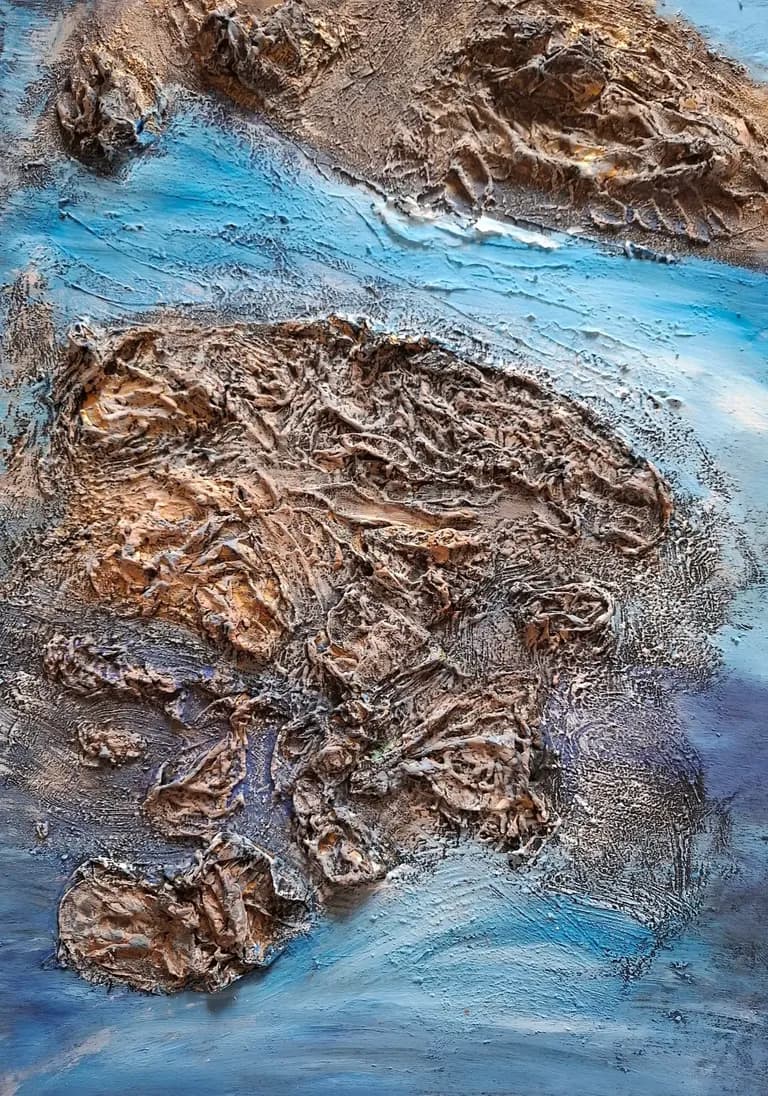 Abstraktes Gemälde „Whispers of the Sea“ von Anne Leinen